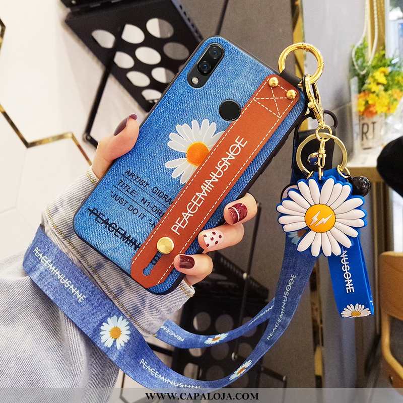 Capa Huawei P Smart+ Super Bordada Ganga Feminino Azul, Capas Huawei P Smart+ Protetoras Comprar