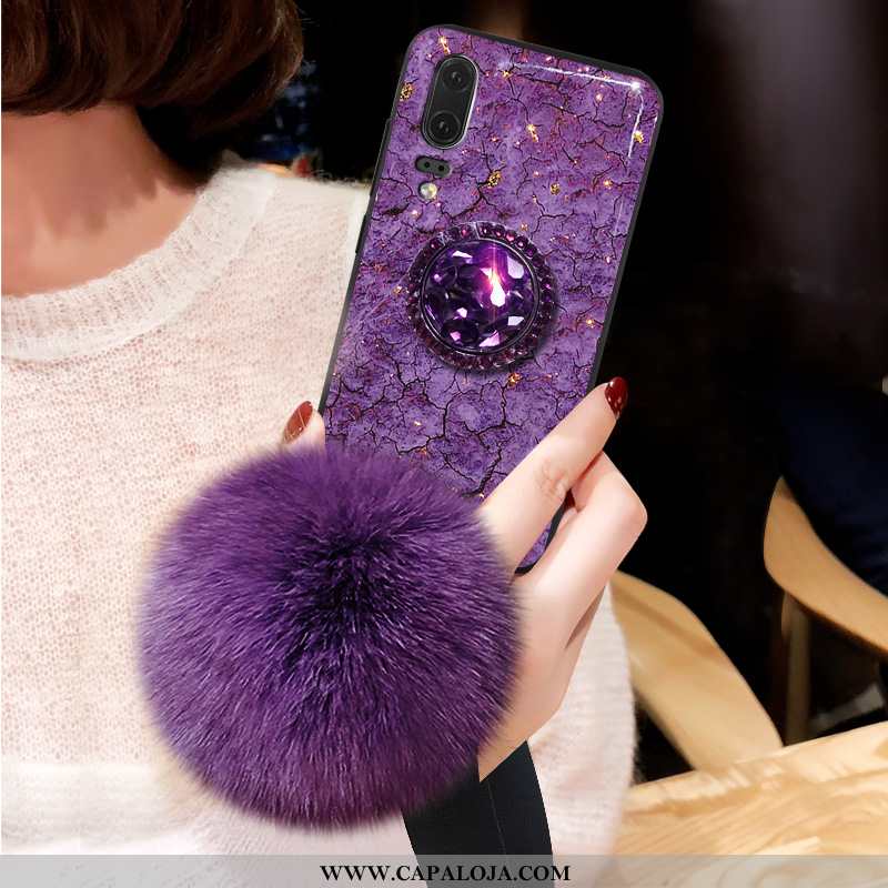 Capa Huawei P20 Cordao Telemóvel Bruto Bola Roxo, Capas Huawei P20 Protetoras Online