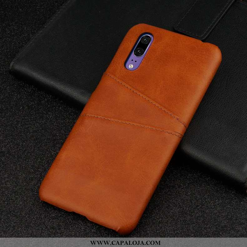 Capa Huawei P20 Couro Antiqueda Business Polegadas Castanho, Capas Huawei P20 Protetoras Promoção