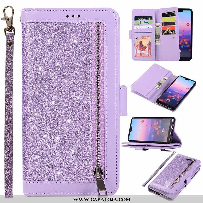 Capa Huawei P20 Lite Carteira Feminino Multitato Capas Roxo, Huawei P20 Lite Couro Online