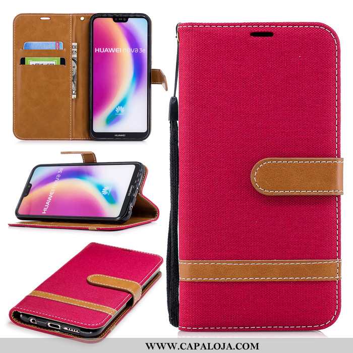 Capa Huawei P20 Lite Couro Cases Vermelha Capas Vermelho, Huawei P20 Lite Protetoras Online