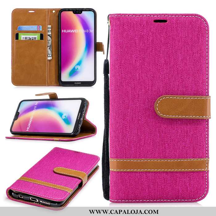 Capa Huawei P20 Lite Couro Cases Vermelha Capas Vermelho, Huawei P20 Lite Protetoras Online