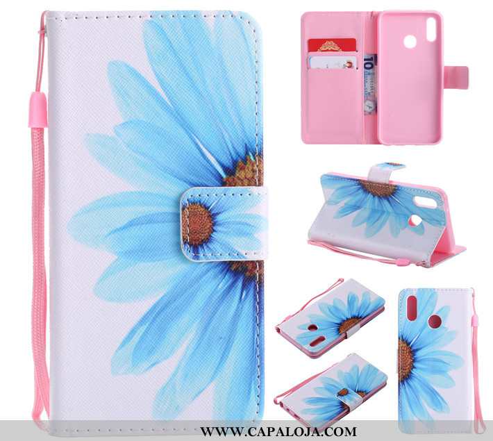 Capa Huawei P20 Lite Soft Couro Telemóvel Desenho Animado Azul, Capas Huawei P20 Lite Protetoras Com