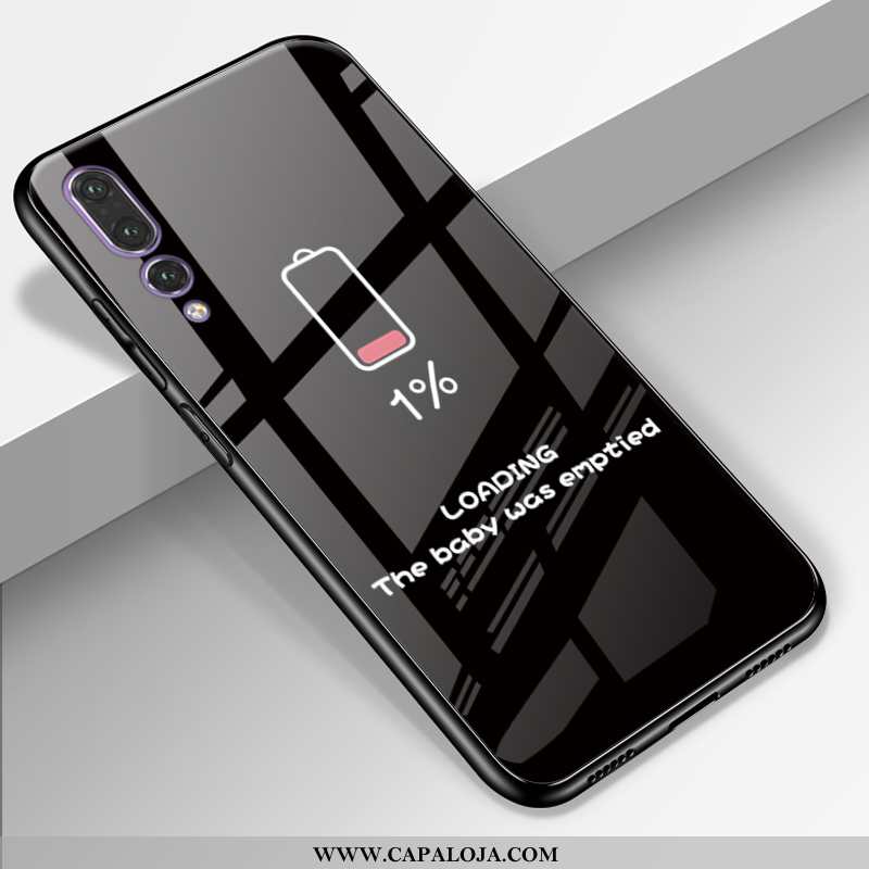 Capa Huawei P20 Pro Couro Legitimo Desenho Animado Silicone Capas Preto, Huawei P20 Pro Protetoras O