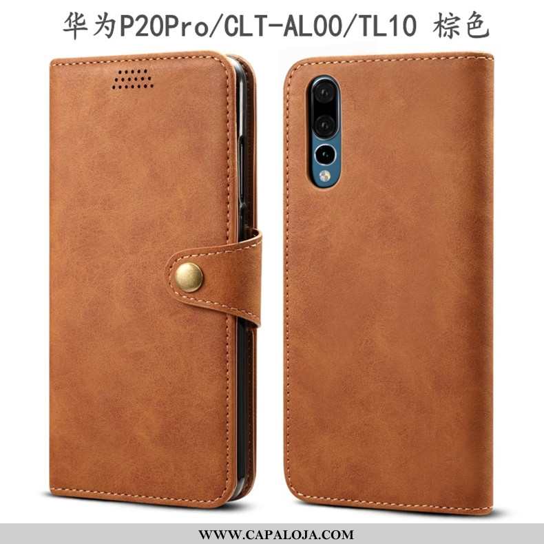 Capa Huawei P20 Pro Couro Telemóvel Capas Marrom Castanho, Huawei P20 Pro Protetoras Online