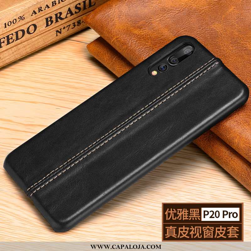 Capa Huawei P20 Pro Feito A Mão Cases Capas Vaca Castanho, Huawei P20 Pro Couro Online