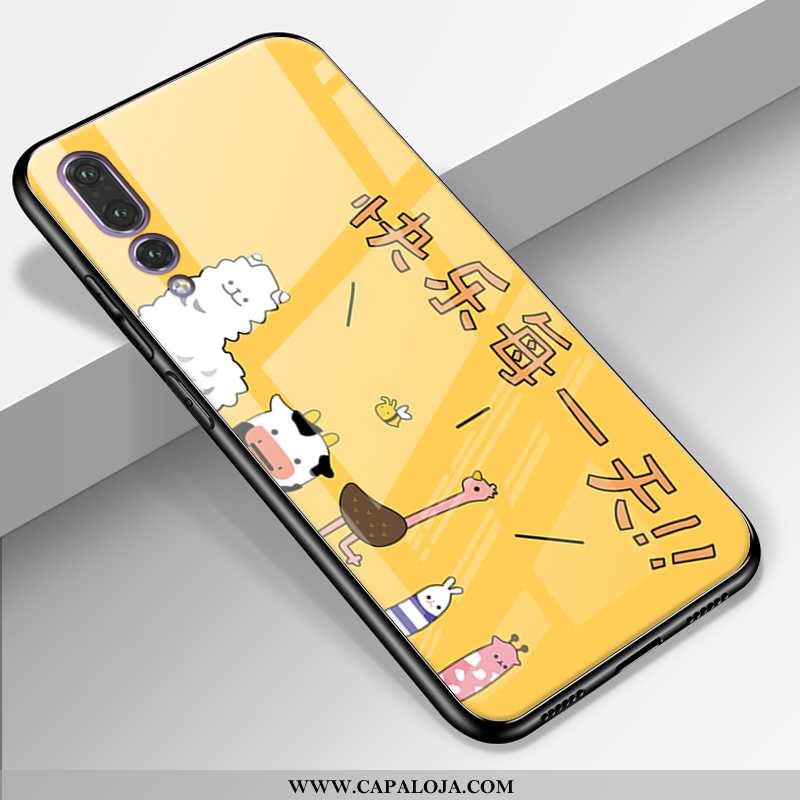 Capa Huawei P20 Pro Vidro Antiqueda Minimalista Feminino Amarelo, Capas Huawei P20 Pro Bonitos Barat