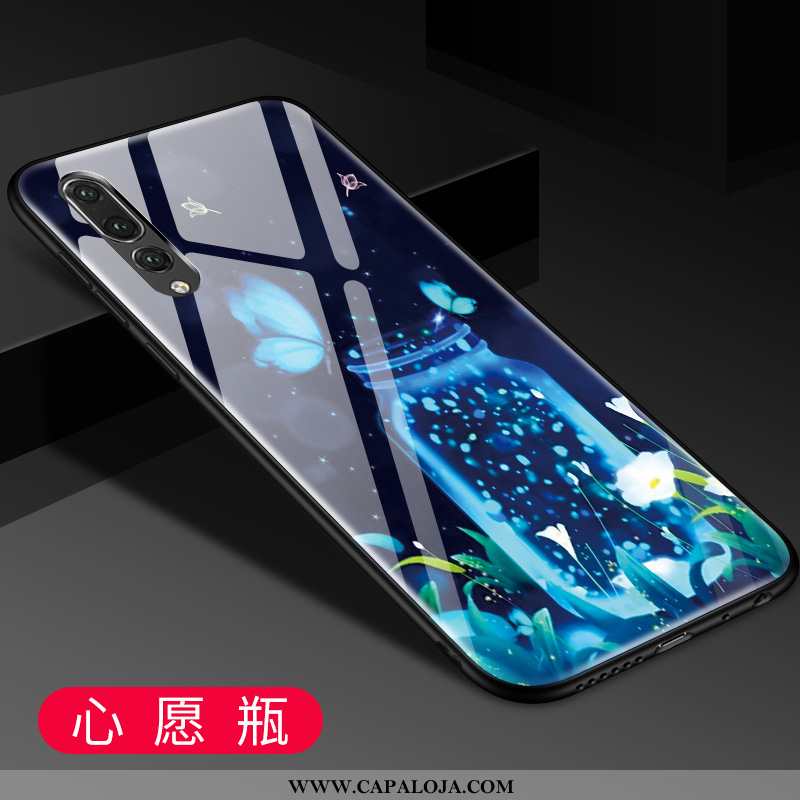 Capa Huawei P20 Pro Vidro Cases Protetoras Feminino Azul, Capas Huawei P20 Pro Moda Baratos