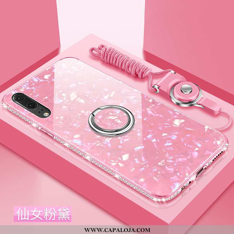 Capa Huawei P20 Silicone Malha Vermelha Tendencia Rosa, Capas Huawei P20 Vidro Comprar