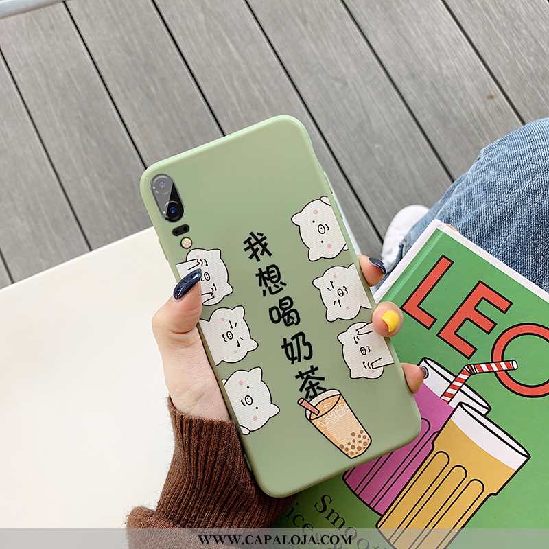 Capa Huawei P20 Soft Verde Antiqueda Casaco, Capas Huawei P20 Desenho Animado Venda