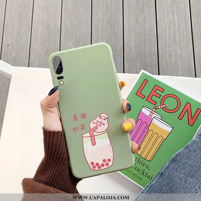 Capa Huawei P20 Soft Verde Antiqueda Casaco, Capas Huawei P20 Desenho Animado Venda