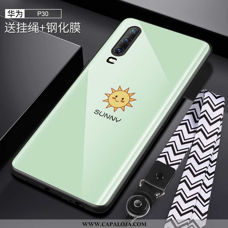 Capa Huawei P30 Cordao Completa Frente Malha Branco, Capas Huawei P30 Tendencia Promoção