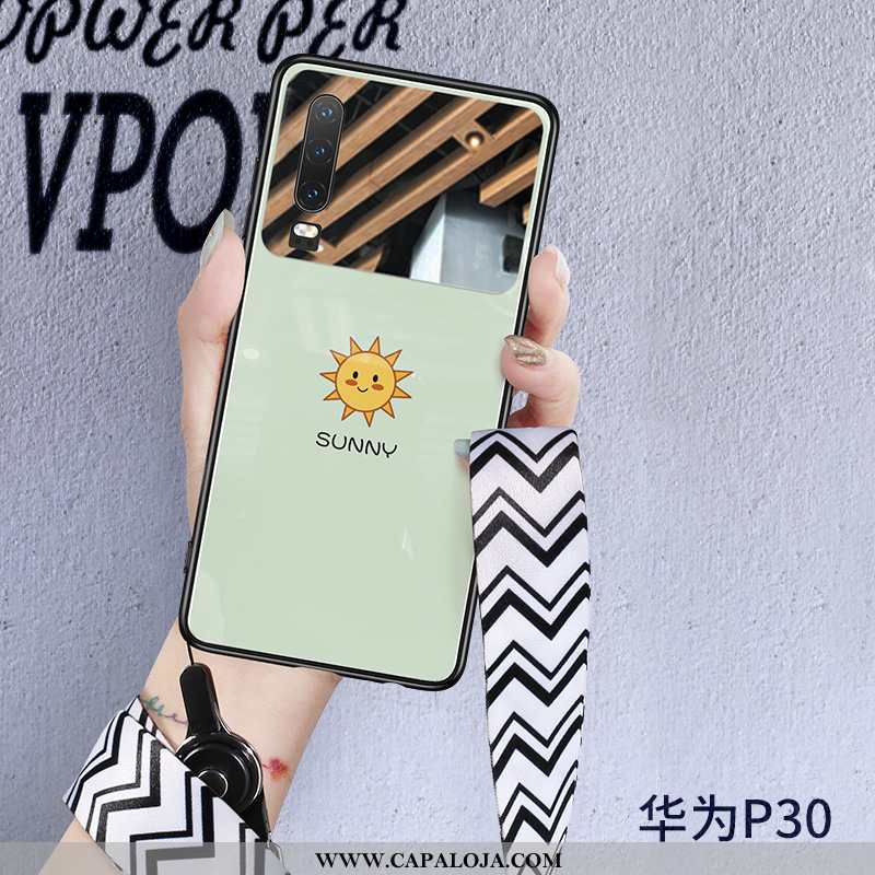 Capa Huawei P30 Cordao Completa Frente Malha Branco, Capas Huawei P30 Tendencia Promoção