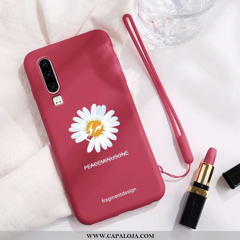 Capa Huawei P30 Criativas Feminino Capas Vermelha Azul, Huawei P30 Fofas Barato