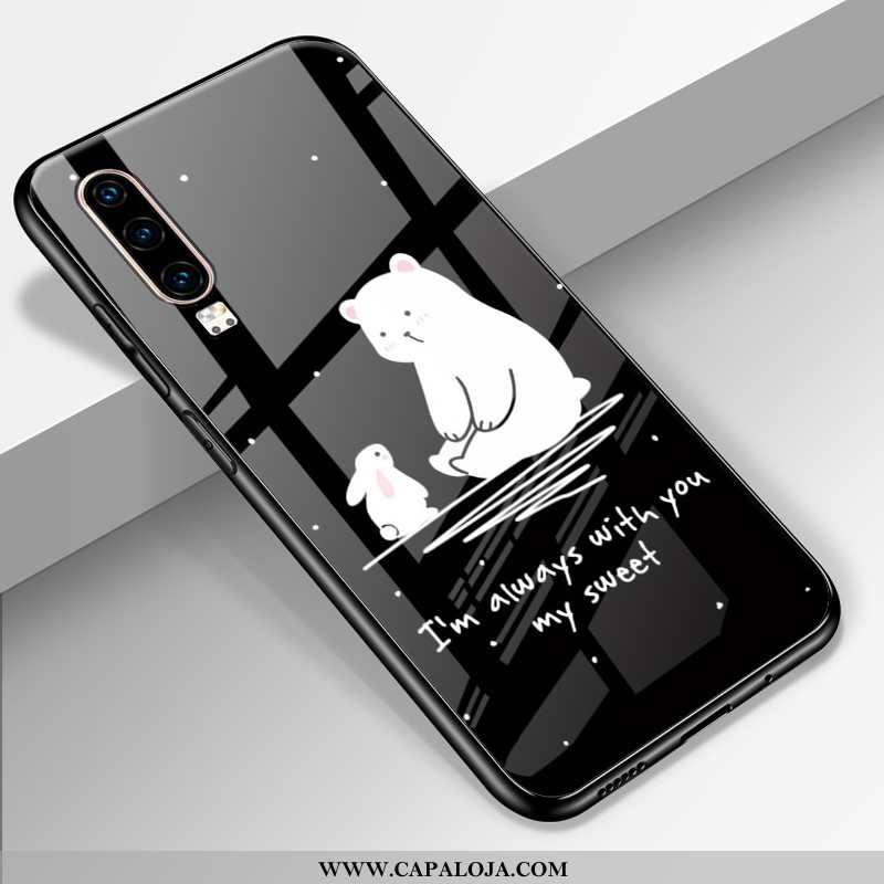 Capa Huawei P30 Criativas Frente Antiqueda Protetoras Preto, Capas Huawei P30 Tendencia Baratas