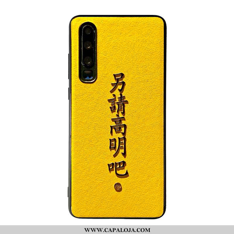 Capa Huawei P30 Estiloso Seda Masculino Amarelo, Capas Huawei P30 Criativas Baratas