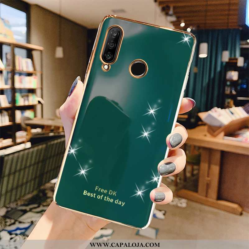 Capa Huawei P30 Lite Luxo De Grau Cinza Protetoras Verde, Capas Huawei P30 Lite Soft Promoção