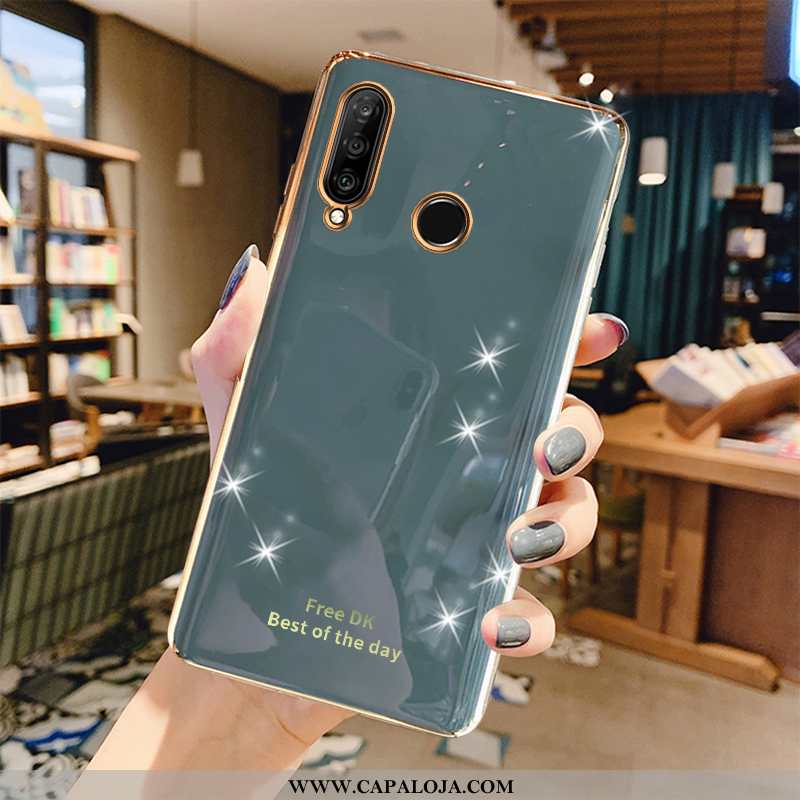 Capa Huawei P30 Lite Luxo De Grau Cinza Protetoras Verde, Capas Huawei P30 Lite Soft Promoção