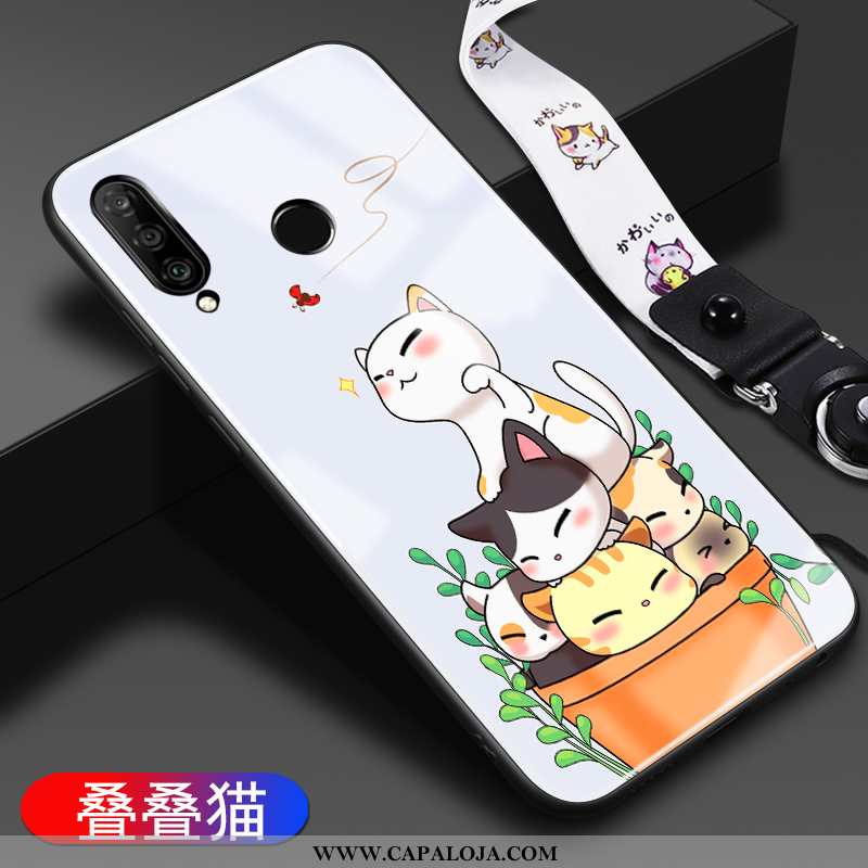 Capa Huawei P30 Lite Personalizada Cases Desenho Animado Nova Branco, Capas Huawei P30 Lite Criativa