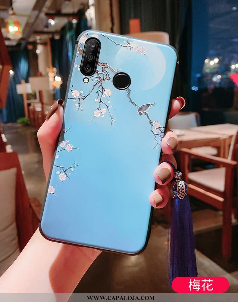 Capa Huawei P30 Lite Slim Franja Midi Cases Azul, Capas Huawei P30 Lite Soft Baratos