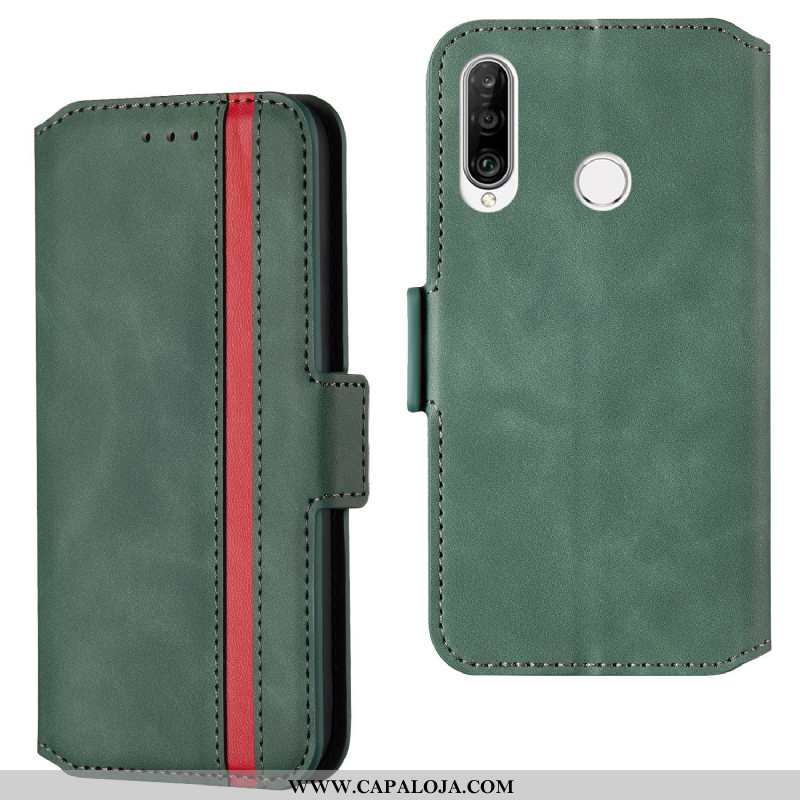 Capa Huawei P30 Lite Xl Couro Cover Antiqueda Capas Vermelho, Huawei P30 Lite Xl Simples Baratas