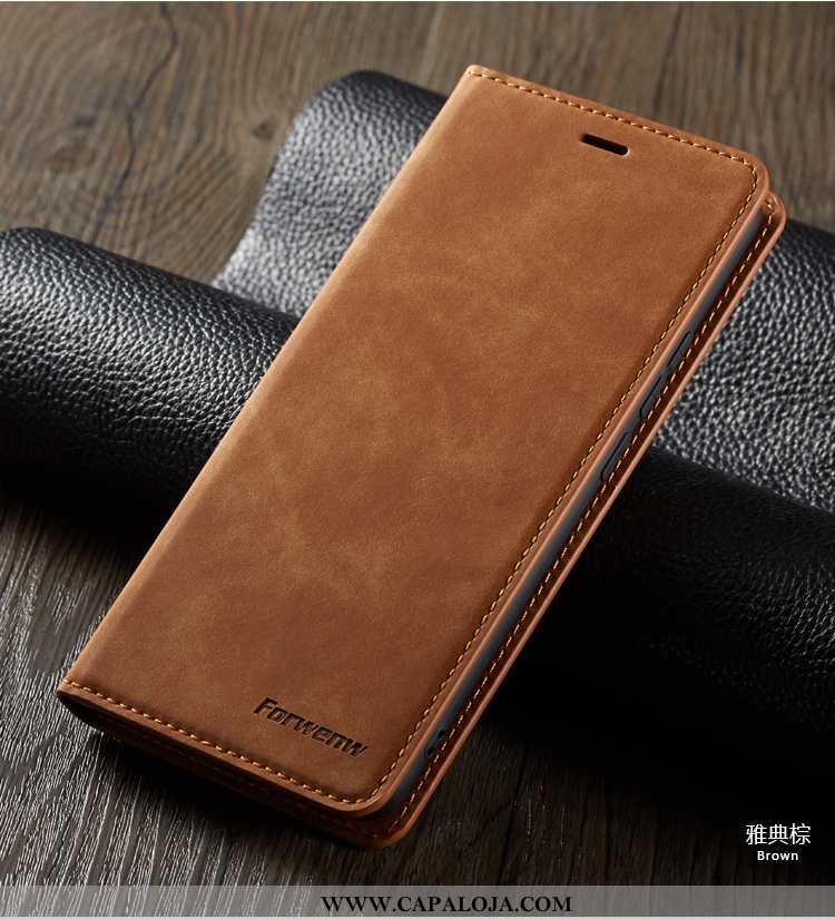 Capa Huawei P30 Lite Xl Couro Telemóvel Cases Frente E Verso Caqui, Capas Huawei P30 Lite Xl Baratos