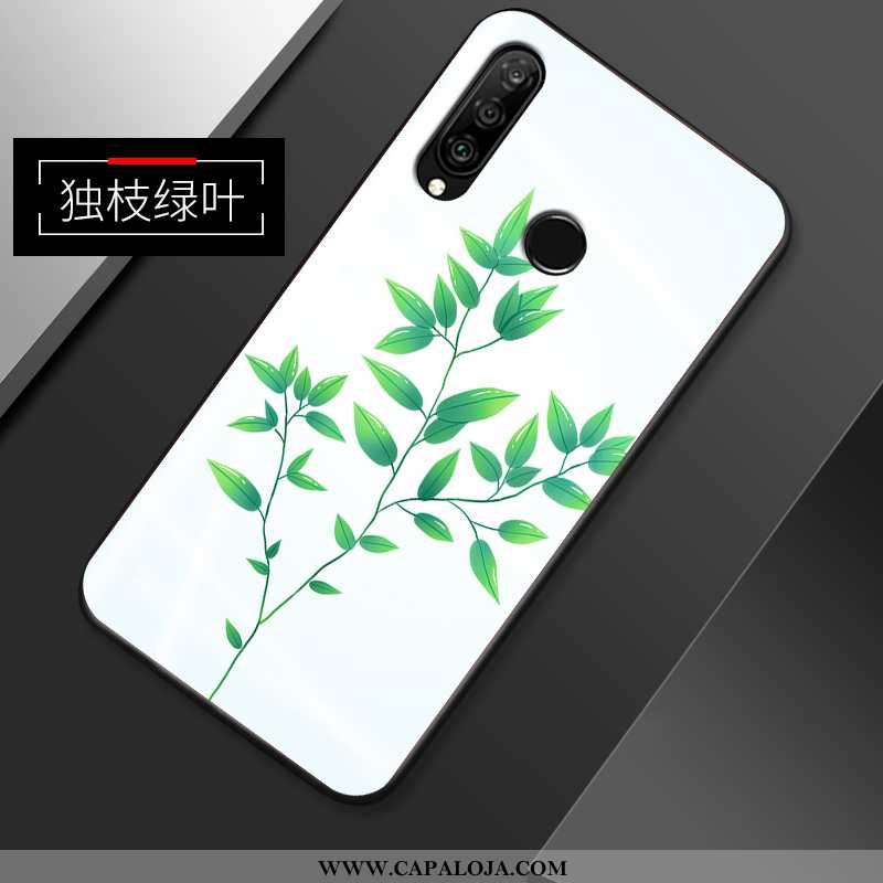 Capa Huawei P30 Lite Xl Criativas Soft Antiqueda Telemóvel Verde, Capas Huawei P30 Lite Xl Slim Bara