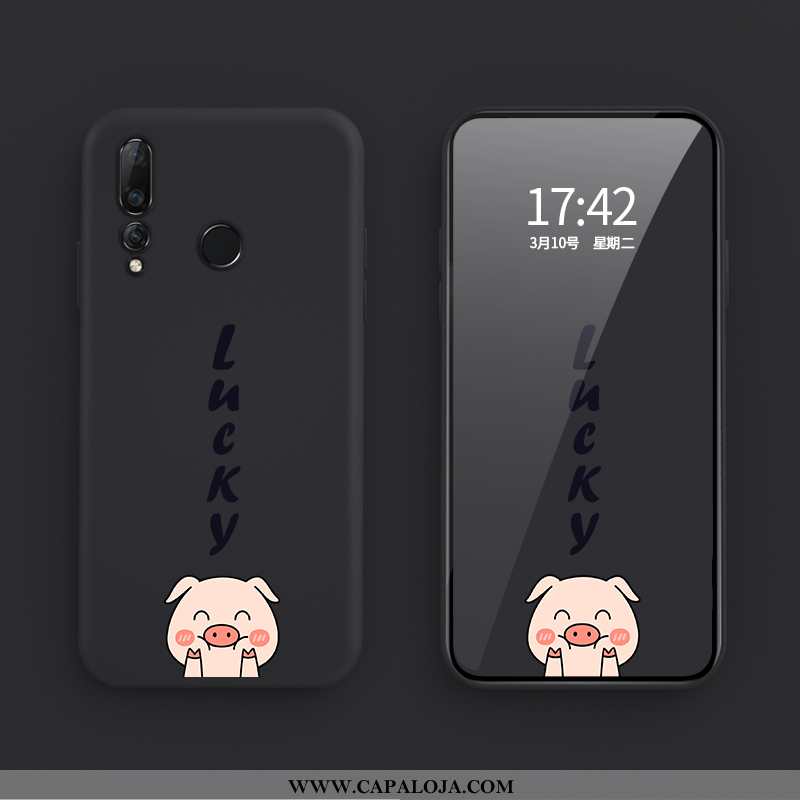 Capa Huawei P30 Lite Xl Desenho Animado Telemóvel Porquinho Roxa Roxo, Capas Huawei P30 Lite Xl Fofa