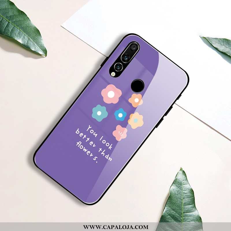 Capa Huawei P30 Lite Xl Silicone Capas Malha Cases Roxo, Huawei P30 Lite Xl Vidro Promoção