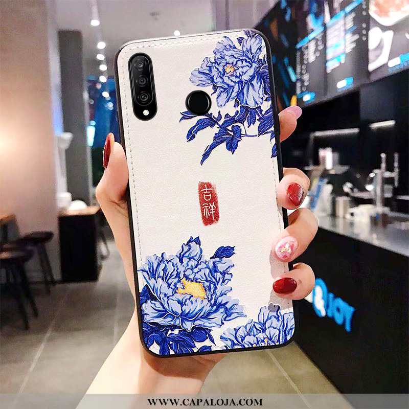 Capa Huawei P30 Lite Xl Tendencia Telemóvel Clássico Capas Azul Escuro, Huawei P30 Lite Xl Soft Bara