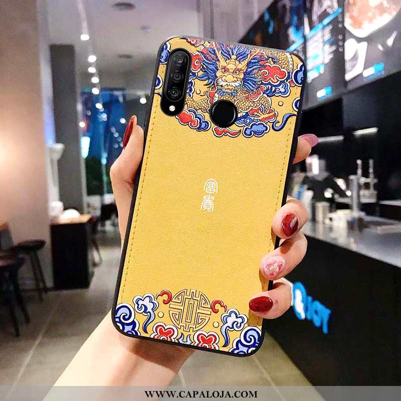 Capa Huawei P30 Lite Xl Tendencia Telemóvel Clássico Capas Azul Escuro, Huawei P30 Lite Xl Soft Bara