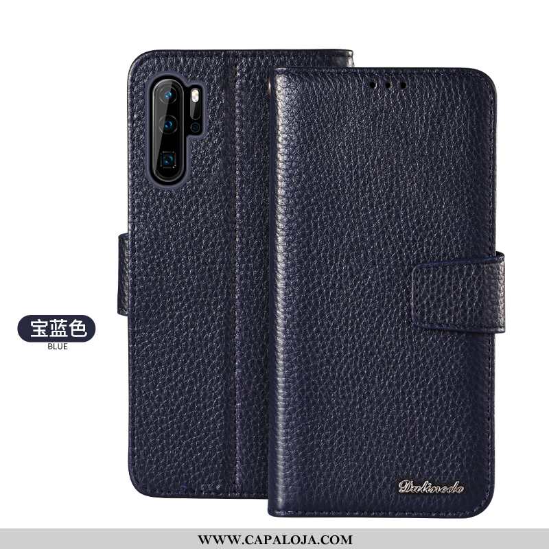 Capa Huawei P30 Pro Couro Genuíno Telemóvel Primavera Cases Vermelho, Capas Huawei P30 Pro Carteira 