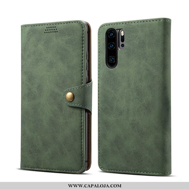 Capa Huawei P30 Pro Couro Verde Telemóvel Cover, Capas Huawei P30 Pro Carteira Promoção