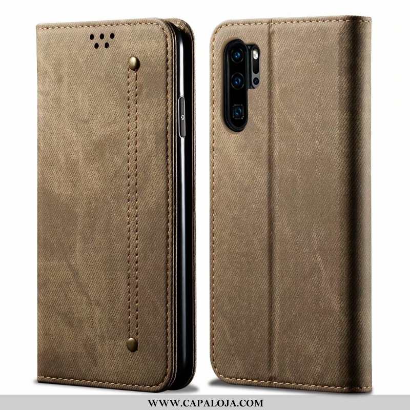 Capa Huawei P30 Pro Protetoras Cover Completa Telemóvel Castanho, Capas Huawei P30 Pro Couro Baratos