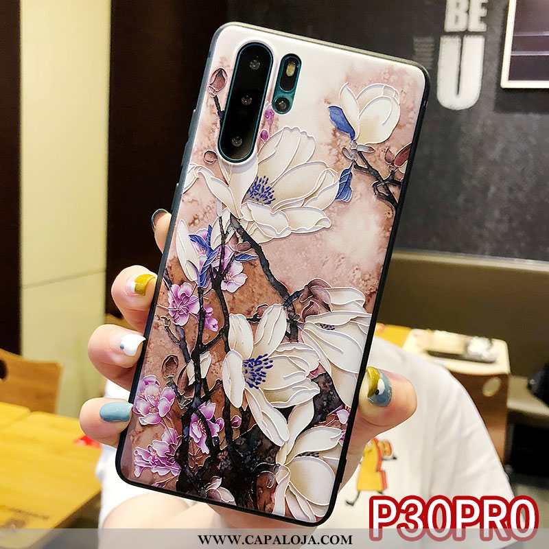 Capa Huawei P30 Pro Silicone Criativas Antiqueda Cordao Rosa, Capas Huawei P30 Pro Personalizada Com