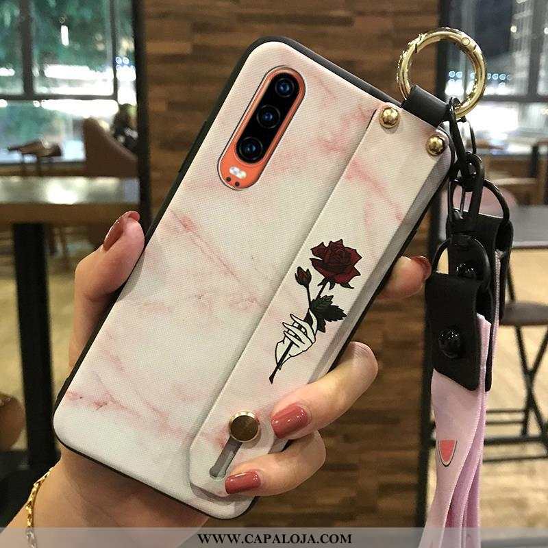 Capa Huawei P30 Protetoras Capas Tendencia Suporte Branco, Huawei P30 Cordao Baratas