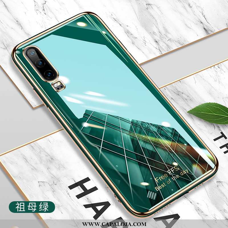 Capa Huawei P30 Protetoras Slim Minimalista Claro Verde, Capas Huawei P30 Silicone Promoção