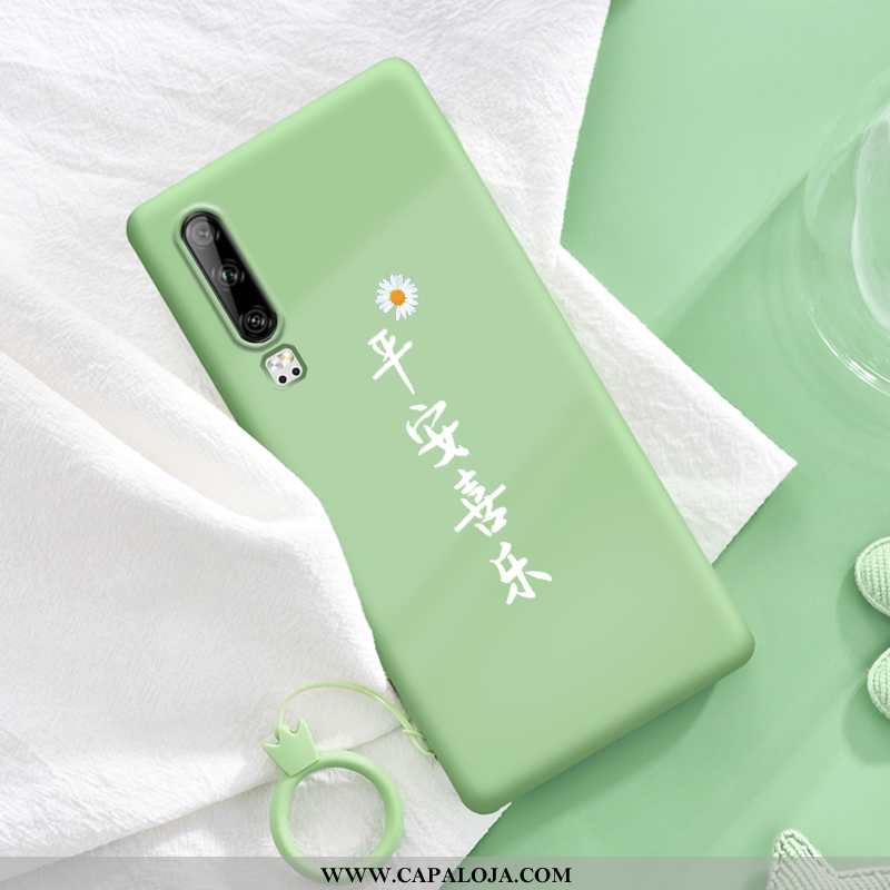 Capa Huawei P30 Silicone Capas Feminino Crisântemo Verde, Huawei P30 Soft Promoção