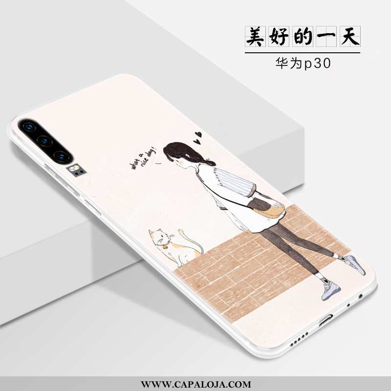 Capa Huawei P30 Slim Bonitos Cases Completa Branco, Capas Huawei P30 Tendencia Baratas