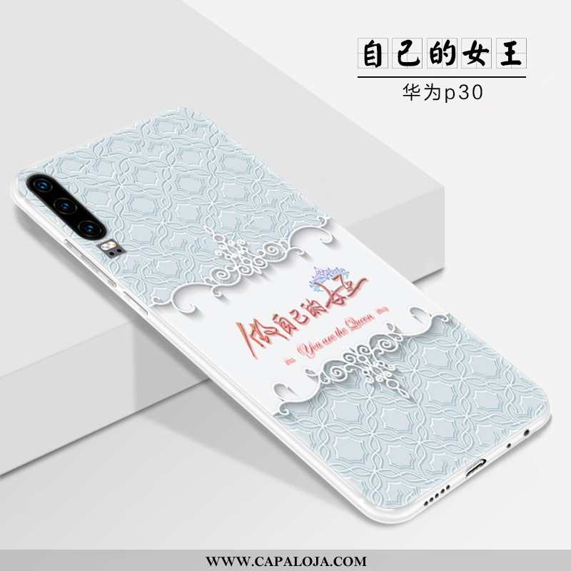 Capa Huawei P30 Slim Bonitos Cases Completa Branco, Capas Huawei P30 Tendencia Baratas