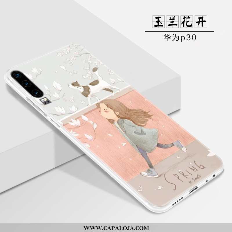 Capa Huawei P30 Slim Bonitos Cases Completa Branco, Capas Huawei P30 Tendencia Baratas