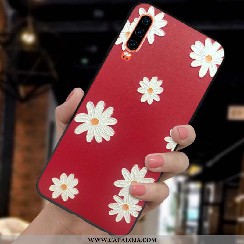 Capa Huawei P30 Soft Criativas Personalizado Pequena Vermelho, Capas Huawei P30 Protetoras Barato