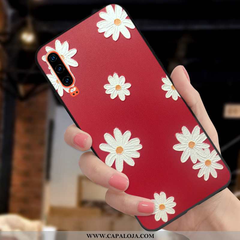 Capa Huawei P30 Soft Criativas Personalizado Pequena Vermelho, Capas Huawei P30 Protetoras Barato