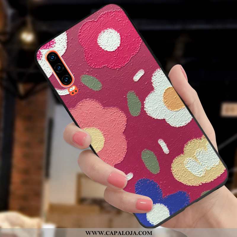 Capa Huawei P30 Soft Criativas Personalizado Pequena Vermelho, Capas Huawei P30 Protetoras Barato