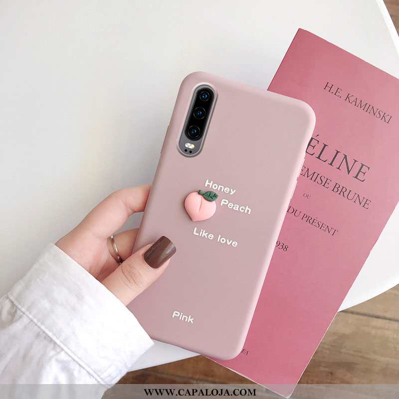 Capa Huawei P30 Soft Silicone Capas Rosa, Huawei P30 Protetoras Barato