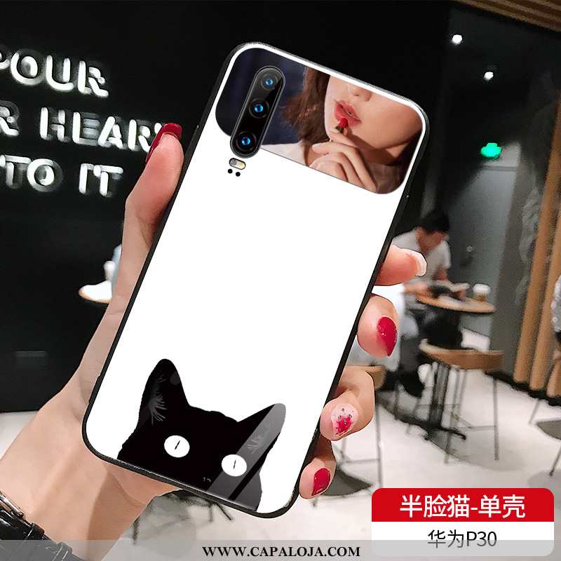 Capa Huawei P30 Tendencia Branco Vermelha Masculino, Capas Huawei P30 Vidro Comprar