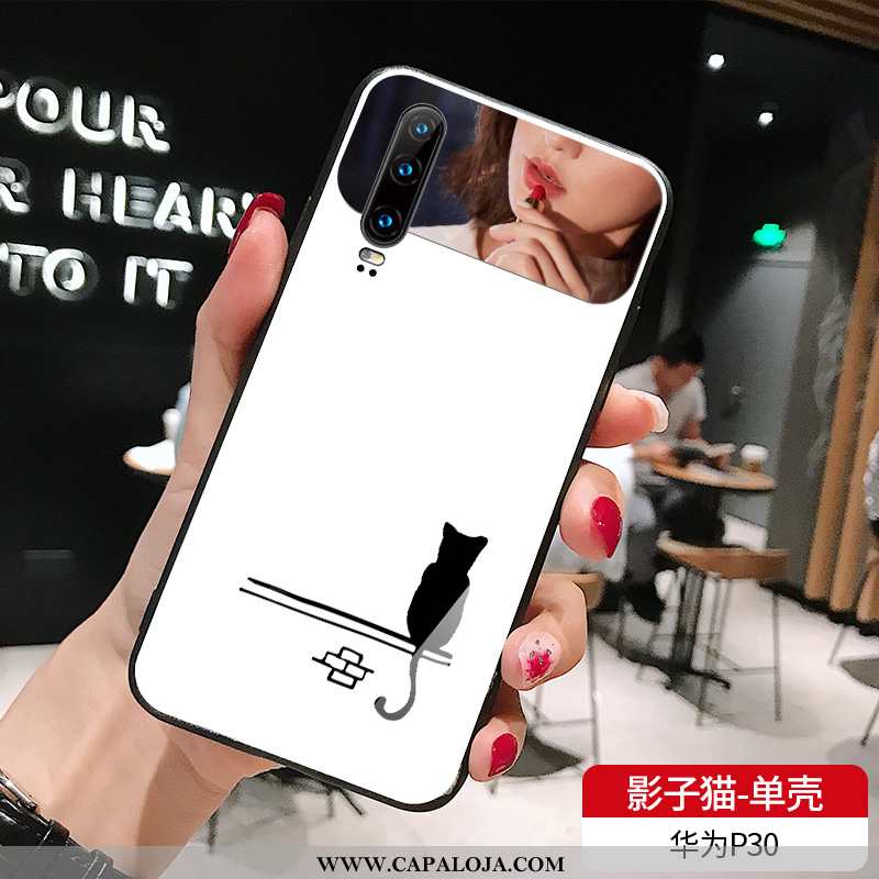 Capa Huawei P30 Tendencia Branco Vermelha Masculino, Capas Huawei P30 Vidro Comprar