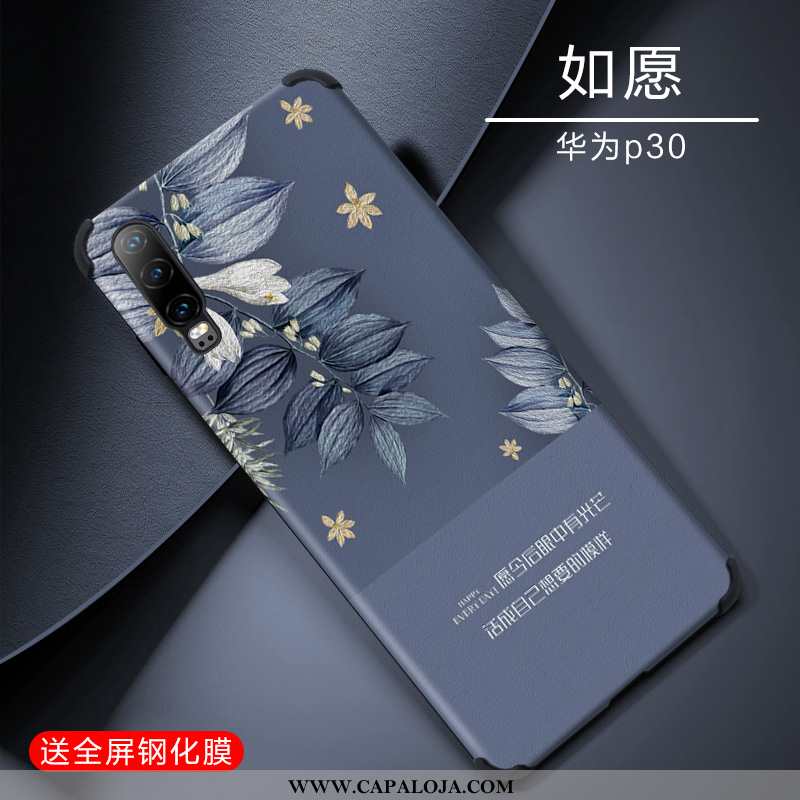 Capa Huawei P30 Tendencia Criativas Azul Cases, Capas Huawei P30 Soft Online