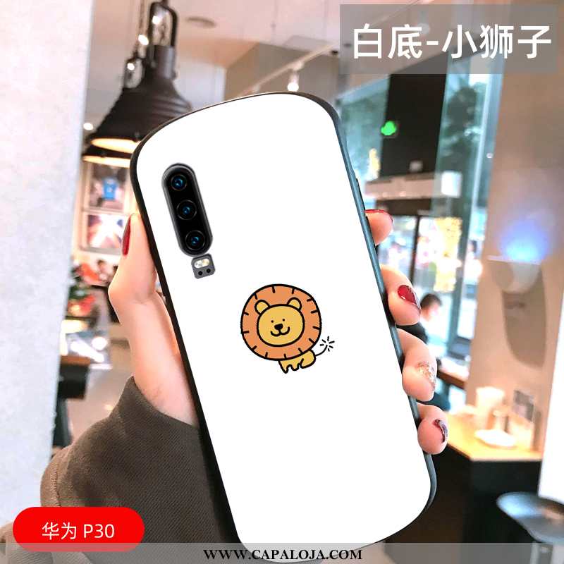 Capa Huawei P30 Tendencia Telemóvel Rodadas Claro Branco, Capas Huawei P30 Protetoras Baratas