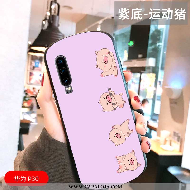 Capa Huawei P30 Tendencia Telemóvel Rodadas Claro Branco, Capas Huawei P30 Protetoras Baratas